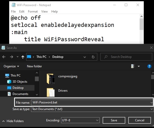Create Batch File to Find all Saved WiFi Password