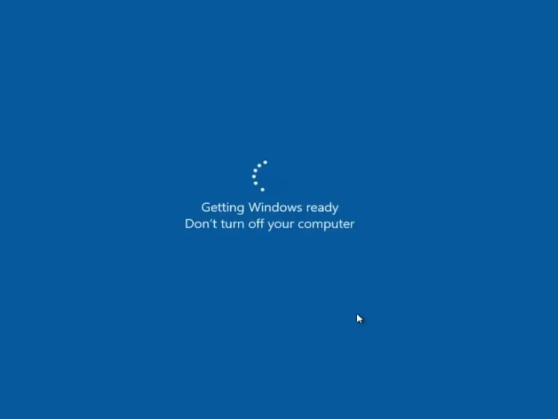 Getting Windows ready Don't turn off your computer