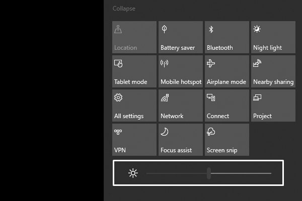 Windows 10 Brightness Slider