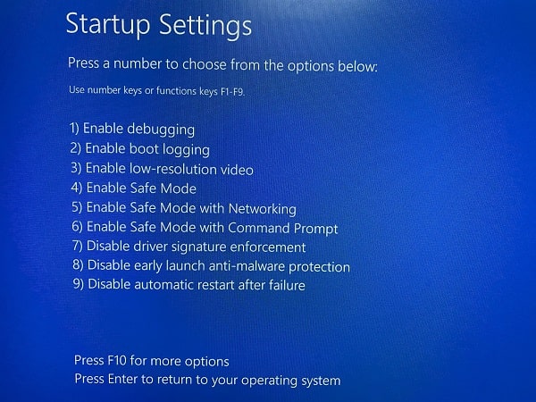 Press F4 to Boot Windows 10 in Safe Mode