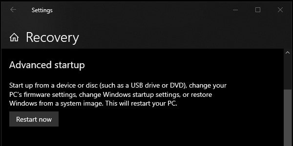 Windows 10 Advanced Startup