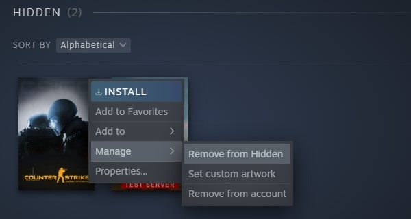 How to see Hidden Games on Steam - Remove from hidden