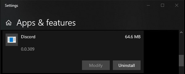 Uninstall Discord App