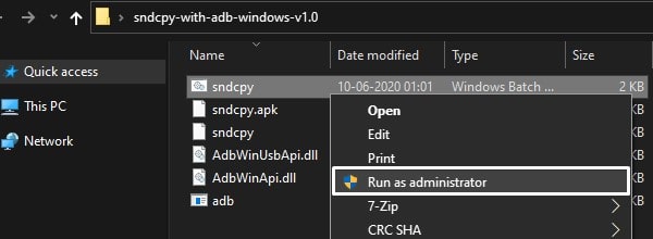 Run SndCpy as administrator