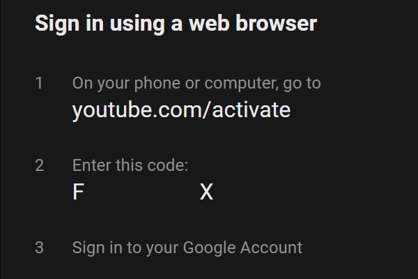 Sign in using a web browser