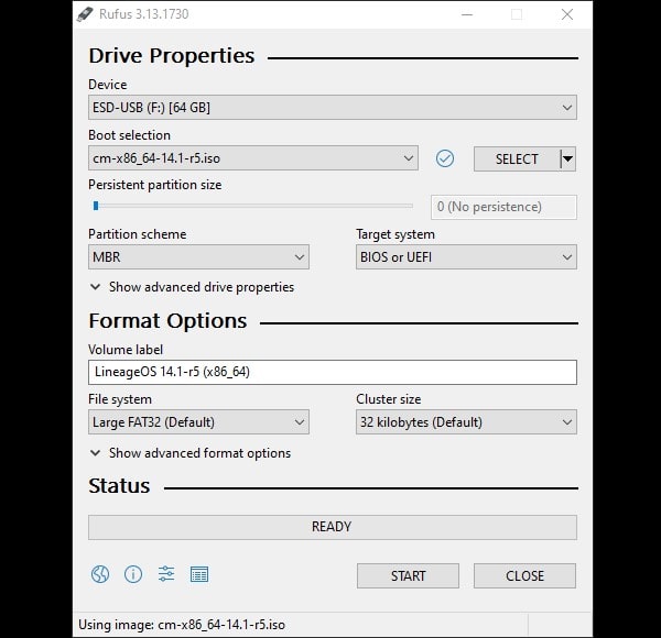 Create Lineage OS Bootable Drive - Install LineageOS on PC