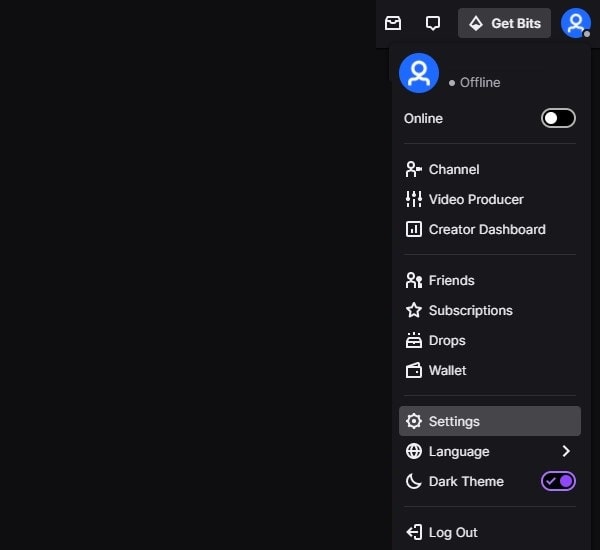 Open Twitch Settings