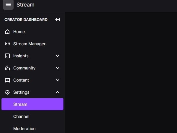 Stream Settings