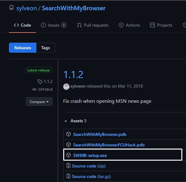 Download SearchWithMyBrowser