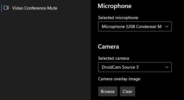 Configure camera and microphone settings