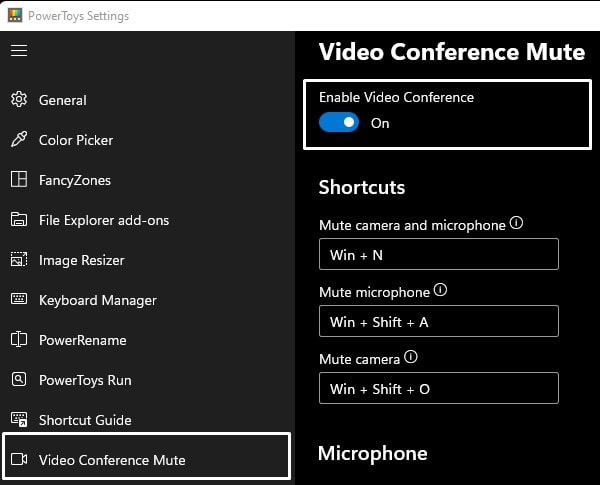 Enable Video Conference Mute
