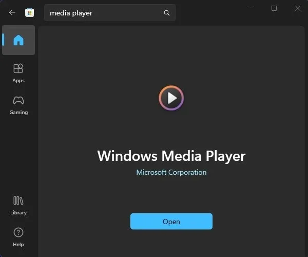 Windows 11 Media Player