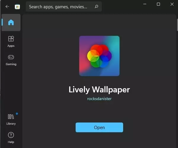 Install Lively Wallpaper App from Microsoft Store