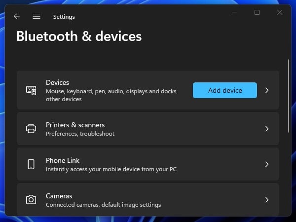 Windows 11 Bluetooth & devices