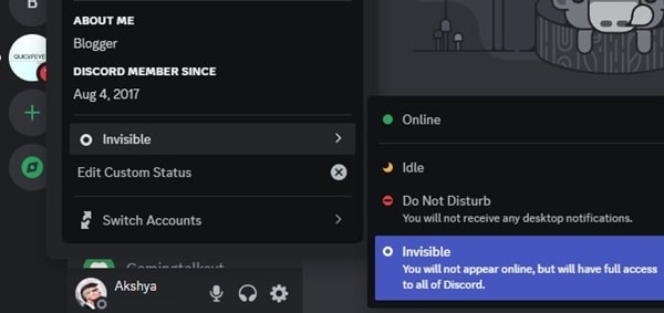 Change Discord Online Status