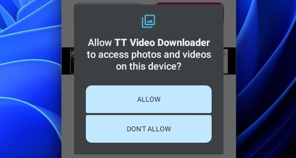Allow TT Video Downloader App