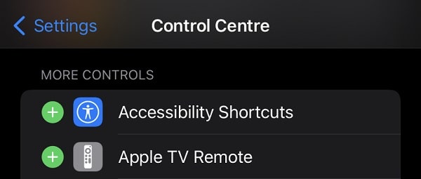 Add Apple TV Remote App to Control Centre