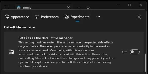 Set Files as your default file manager