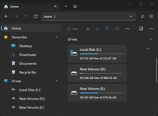 Windows 11 modern File Explorer App