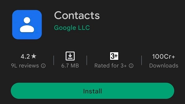 Install Contacts App in Android