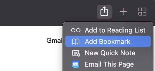 Add Website to Bookmark in Safari