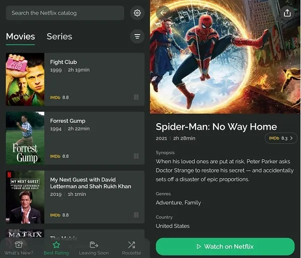 Check Netflix IMDb Ratings on Flixboss App