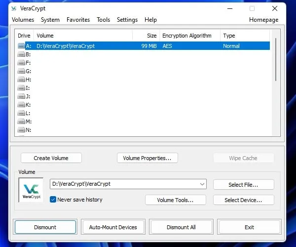 Mount VeraCrypt Volume to access Encrypted Drive