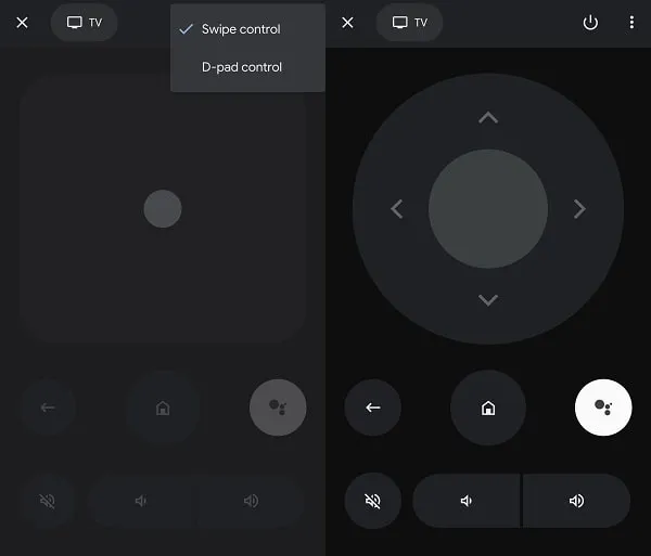 Google TV D-Pad Control use smartphone as tv remote
