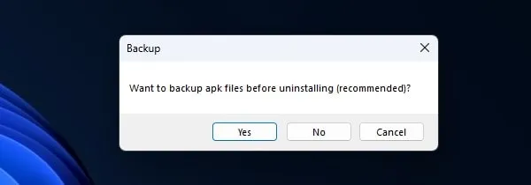 Backup APK files before removing bloatware