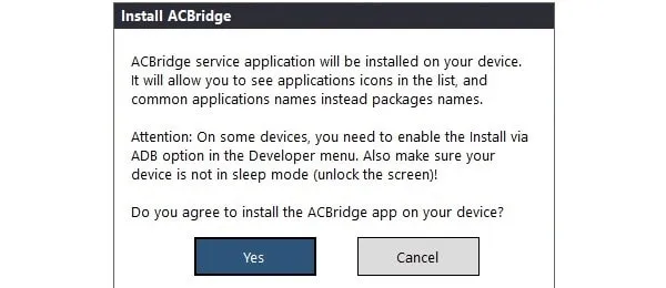 Install ACBridge on Android