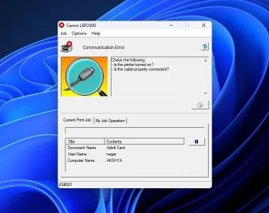 Canon Printer Communication Error Windows 11