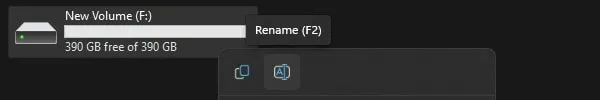 Rename New Drive on Windows 11