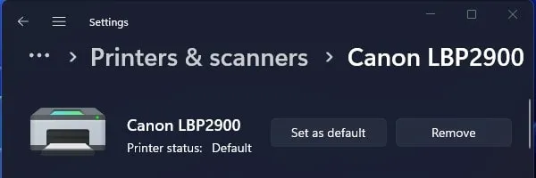 Set Canon as your Default Printer