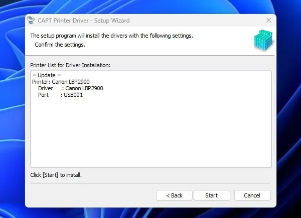 Update existing Canon Printer Driver