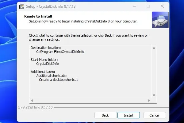 Install Crystal Disk Info App