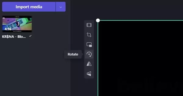 Rotate Video in Clipchamp Video Editor