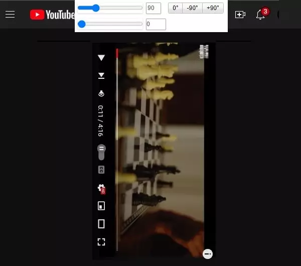 Rotate YouTube Videos to 90 Degree