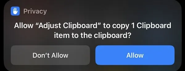Allow Adjust Clipboard to Copy Clipboard Text