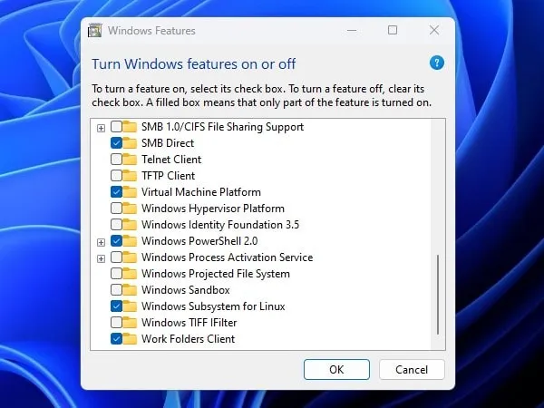 Enable Windows Subsystem for Linux on Windows 11