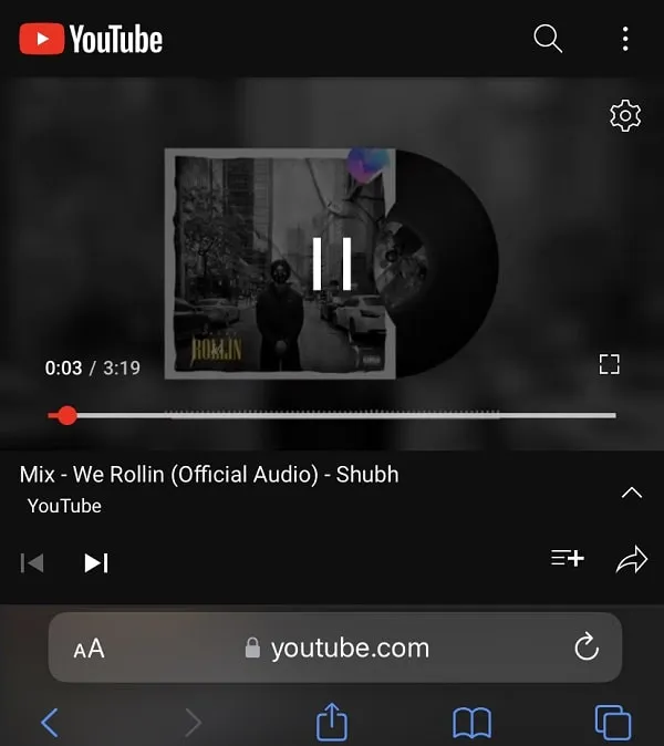 Play YouTube video in Safari Browser