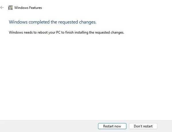 Restart Windows to Apply Changes