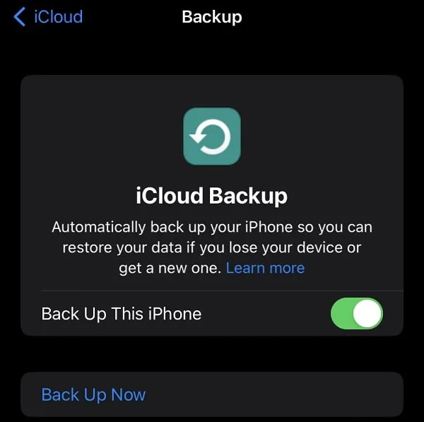 Backup iPhone on iCloud