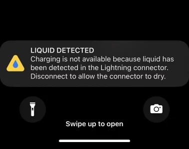 Liquid Detected in Lightning Connector iPhone