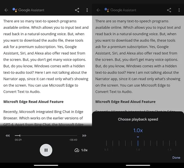 Google Assistant Convert Text to AudioBook