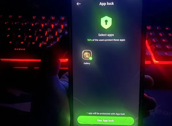 Select App to Use New App Lock