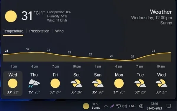 Change Weather Widget Position on Windows 11 Taskbar