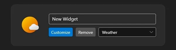 Customize Weather Widgets