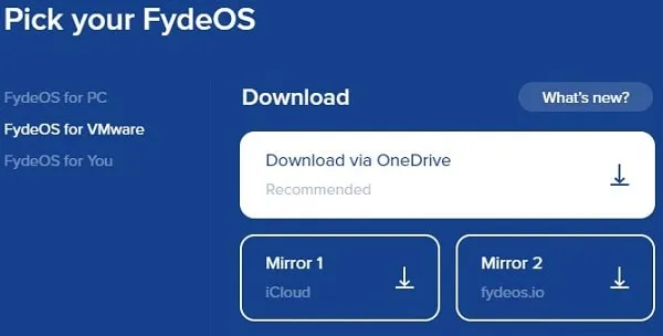 Download FydeOS for VMWare