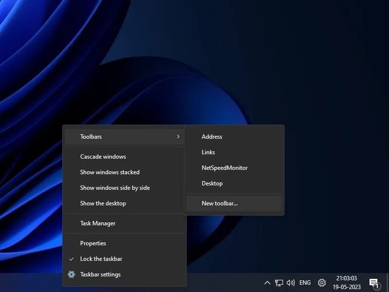 Enable Toolbars on Windows 11 Taskbar