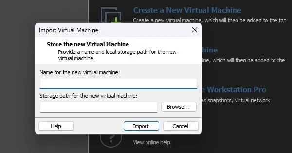 Import Virtual Machine